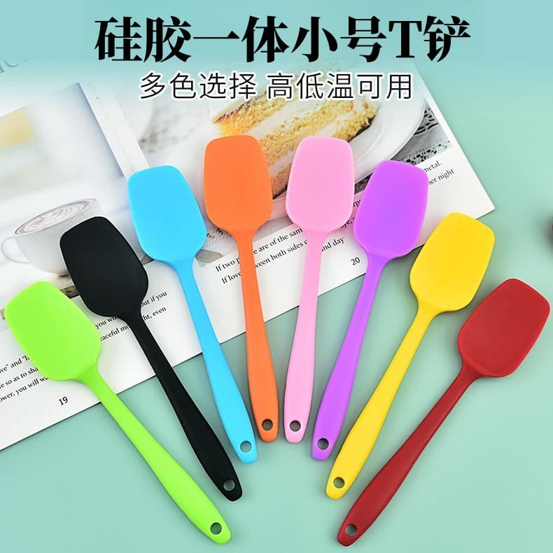 Small Silicone Blade Baking Cream Spatula, Small Cake Butter Spatula, Silicone Blade Small T-Spatula