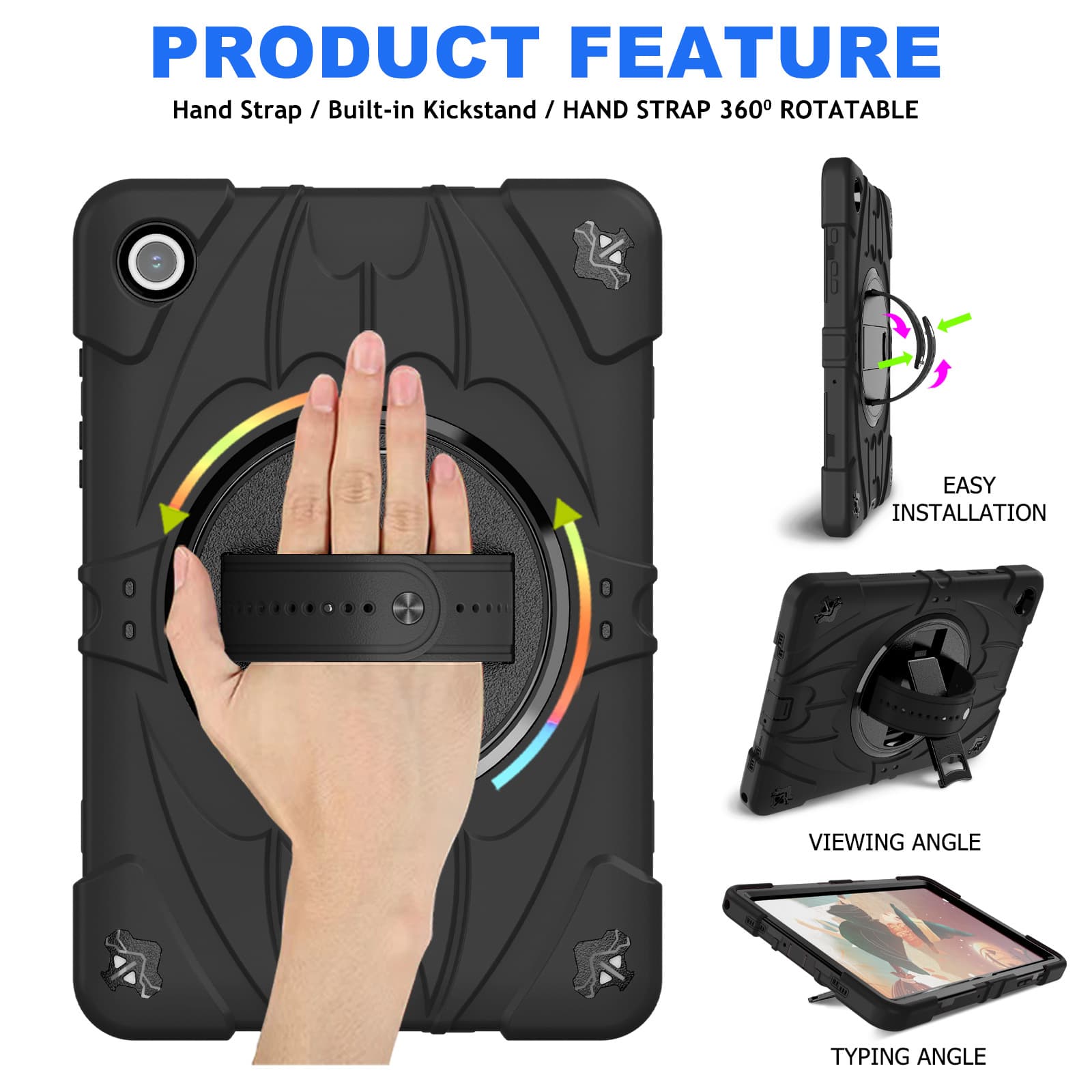 Compatible with Samsung Tab A9 2023/X110/X115/X117 Rugged Protective Case Batman A8