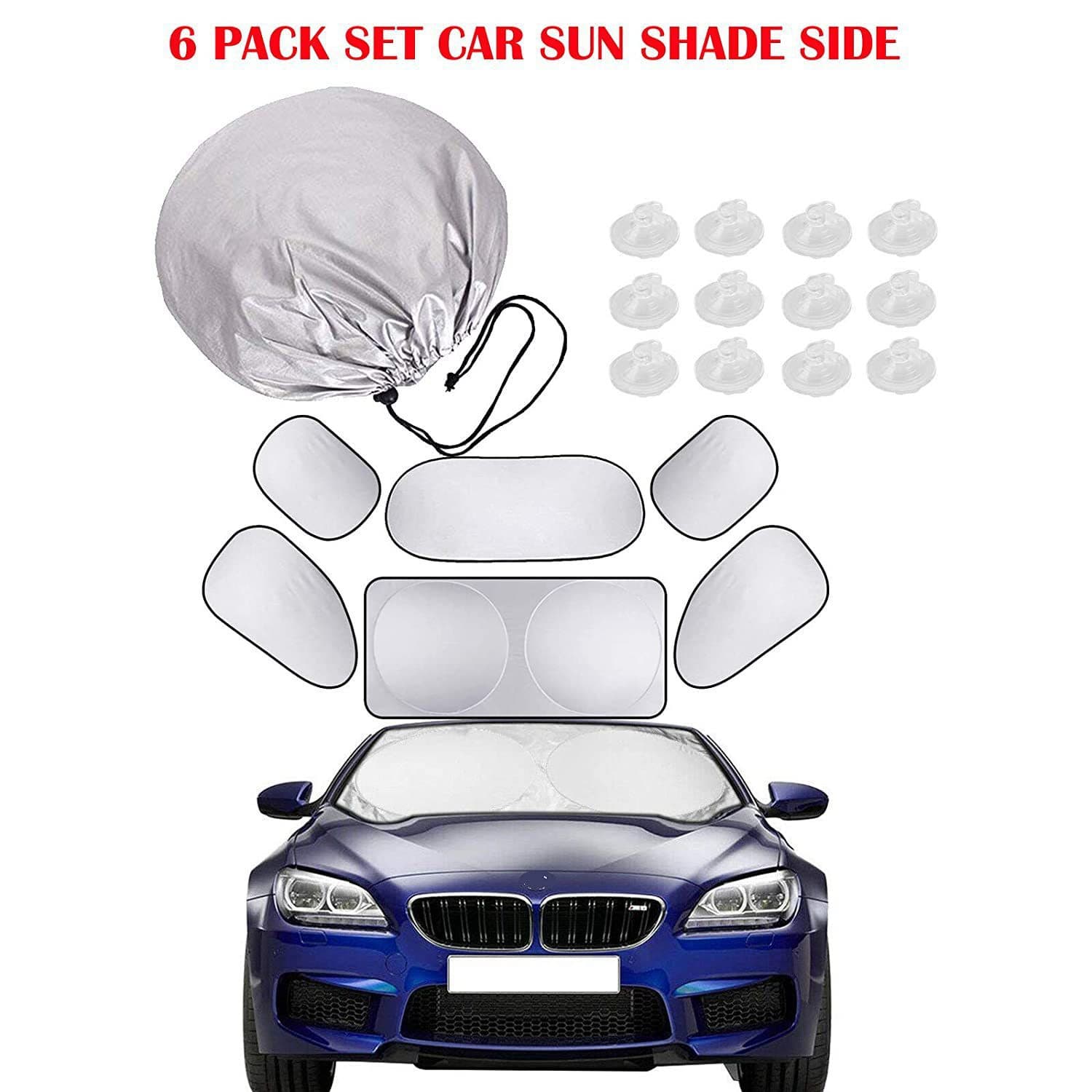 Car Windshield Sun Shade Front Rear Side Window Sunscreen Heat Insulation Panel Silver Coated Sun Visor Summer Accessories