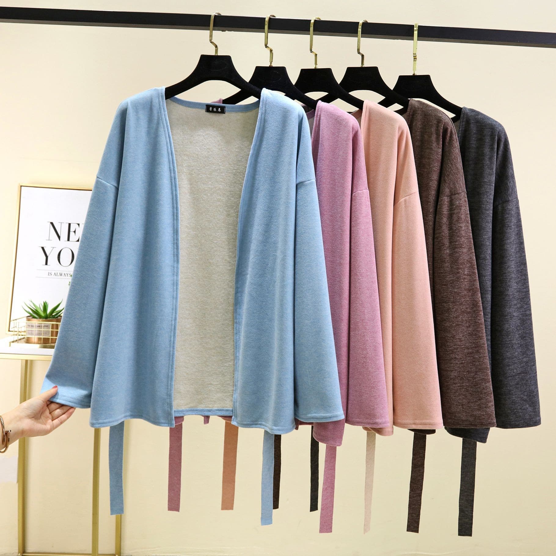 Women's Pajamas Autumn Winter Thickened Fleece Cardigan Loose Fit New Long Sleeve Coat