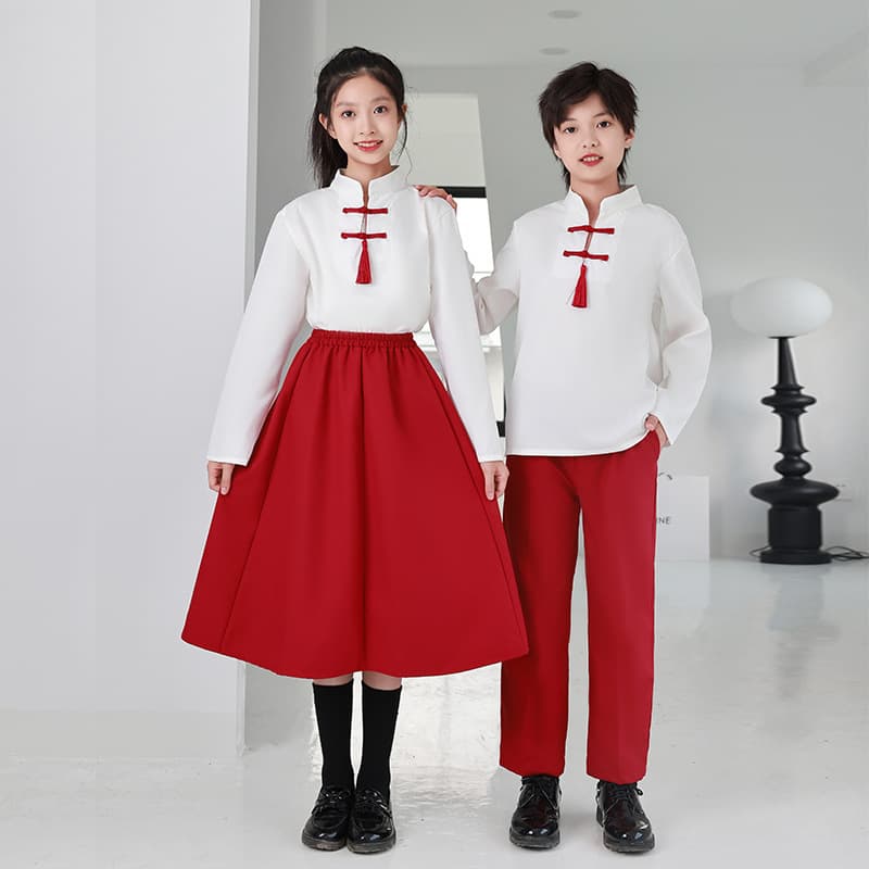 Chinese Style Children's Recitation Performance Costume Kindergarten Outfit Elementary School Sports Day Opening Ceremony Class Choir Performance