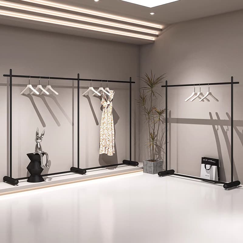 Clothing Store Garment Rack Display Stand Floor-Mounted Iron Art Simple Island Shelving for Women's Clothing Hanging Display Rack