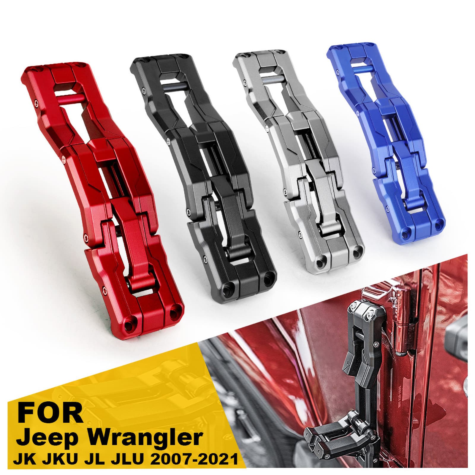 Aluminum alloy folding side step pedals for 2007-2021 Jeep JK/JL Wrangler