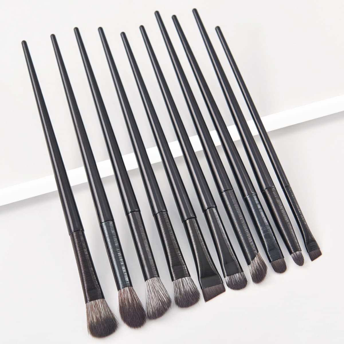 10-Piece Black Eye Makeup Brush Set Includes Eyeshadow Brush Eyeliner Brush Drop Shipping Factory Direct