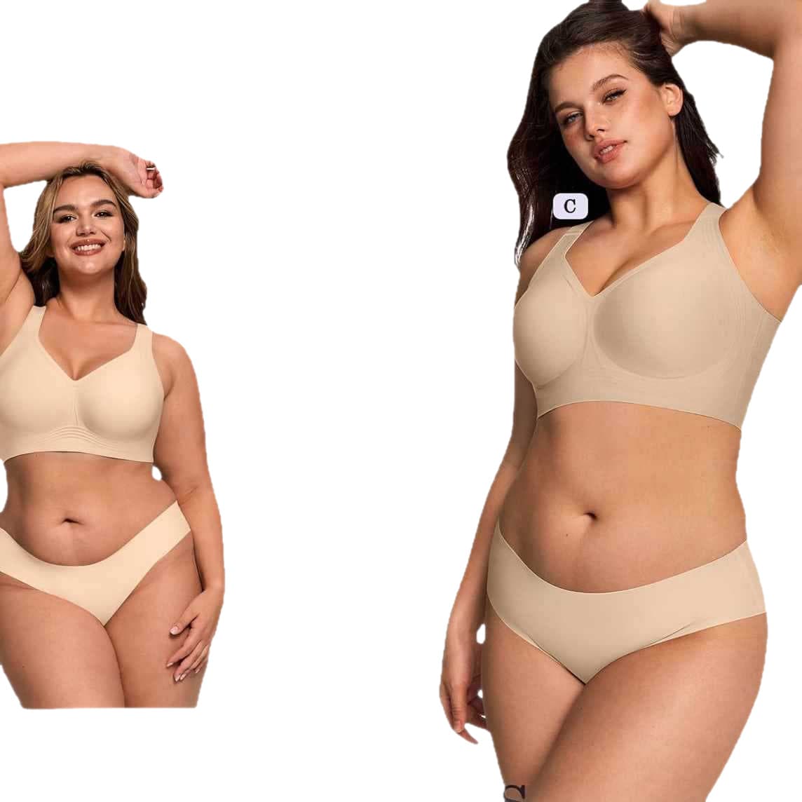 OEAK Women's Wireless Jelly Bra Plus Size Supportive Seamless