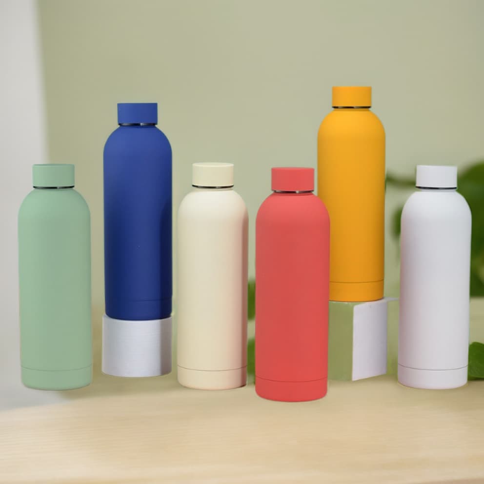 New Rubber Paint Narrow Mouth Bottle Sports 304 Stainless Steel Double-Layer Vacuum Insulated Cup Outdoor Portable Sports Water Bottle