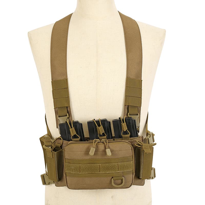 New Cross-border CS Tactical Vest Chest Belly Bag MOLLE Triple Kit Multi-functional Military Fan Riding Bag