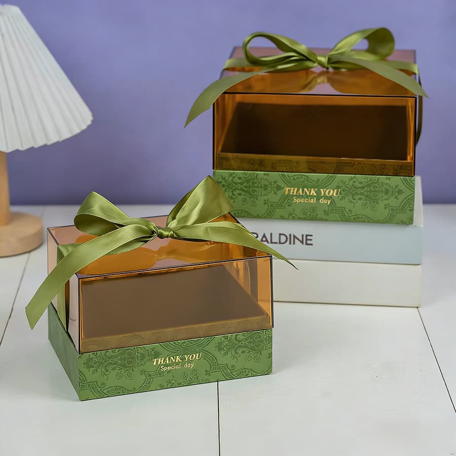 Brown Acrylic Favor Gift Box Wedding Bridesmaid Gift Box Practical Birthday Gift Packaging Empty Box