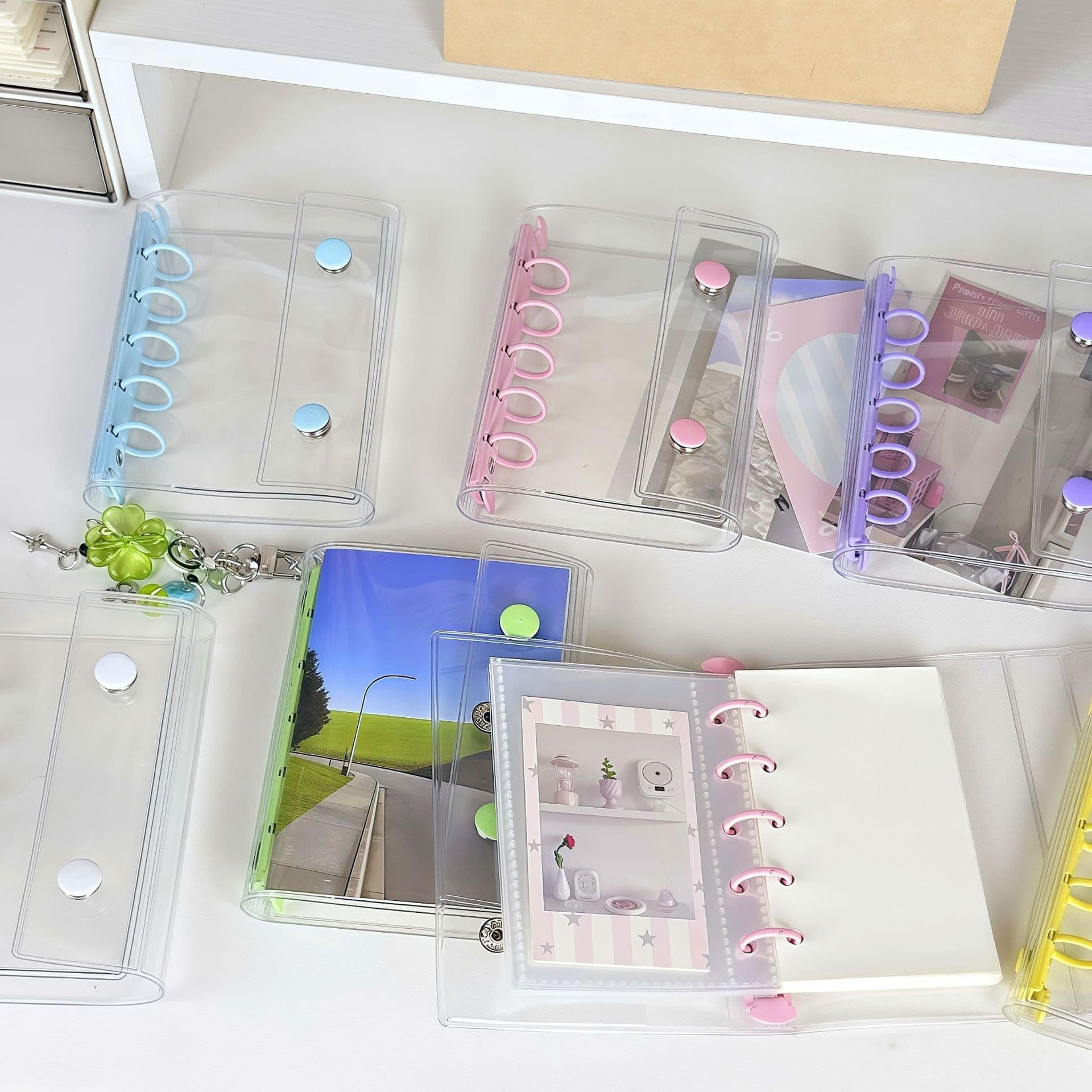 M5 Binder Journal - INS Minimalist High-Value DIY PVC Notebook with Sticker Storage & Nail Art Organizer