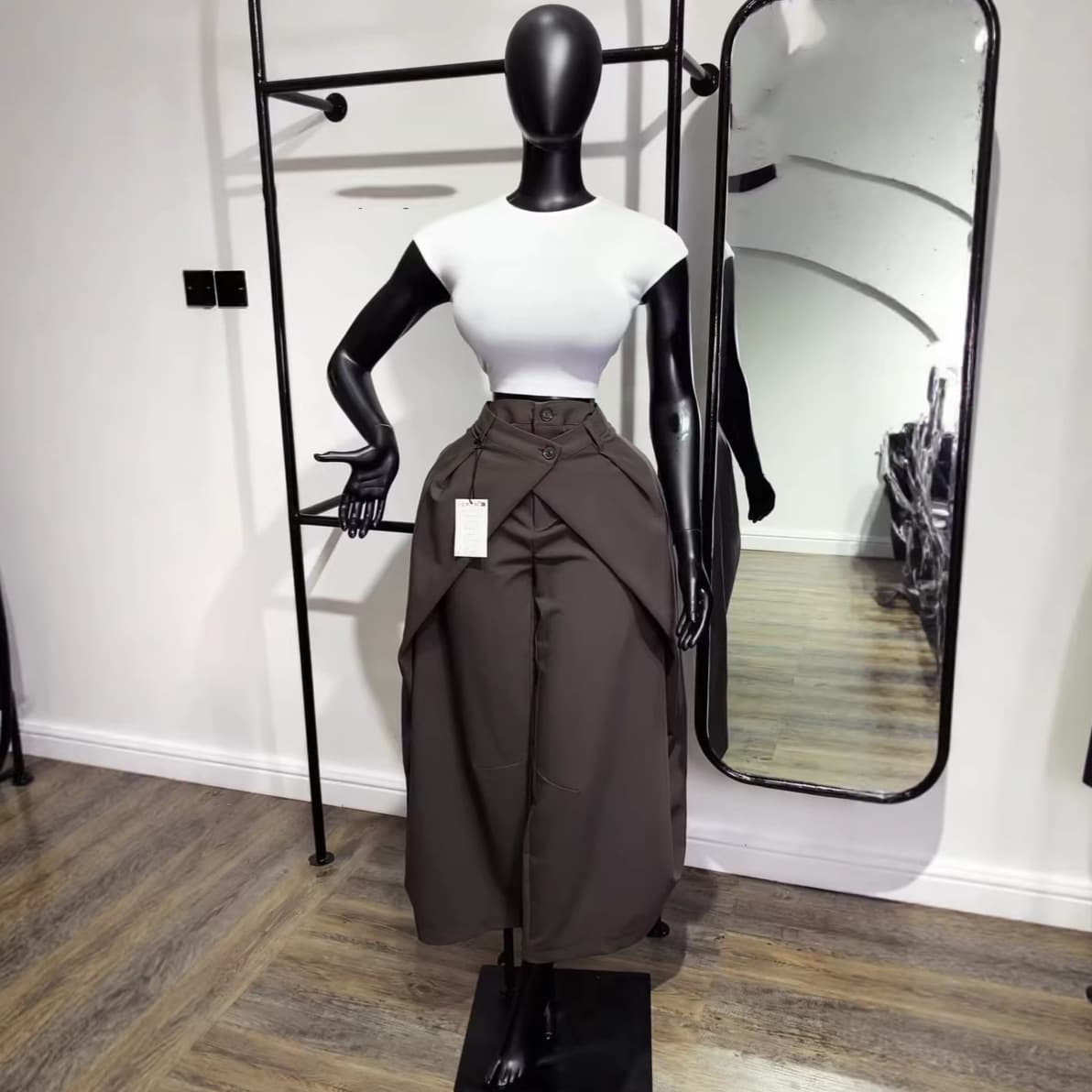 European and American cross-border women's clothing 2026 summer new high-waist slim wide-leg casual pants design drape suit pants for women