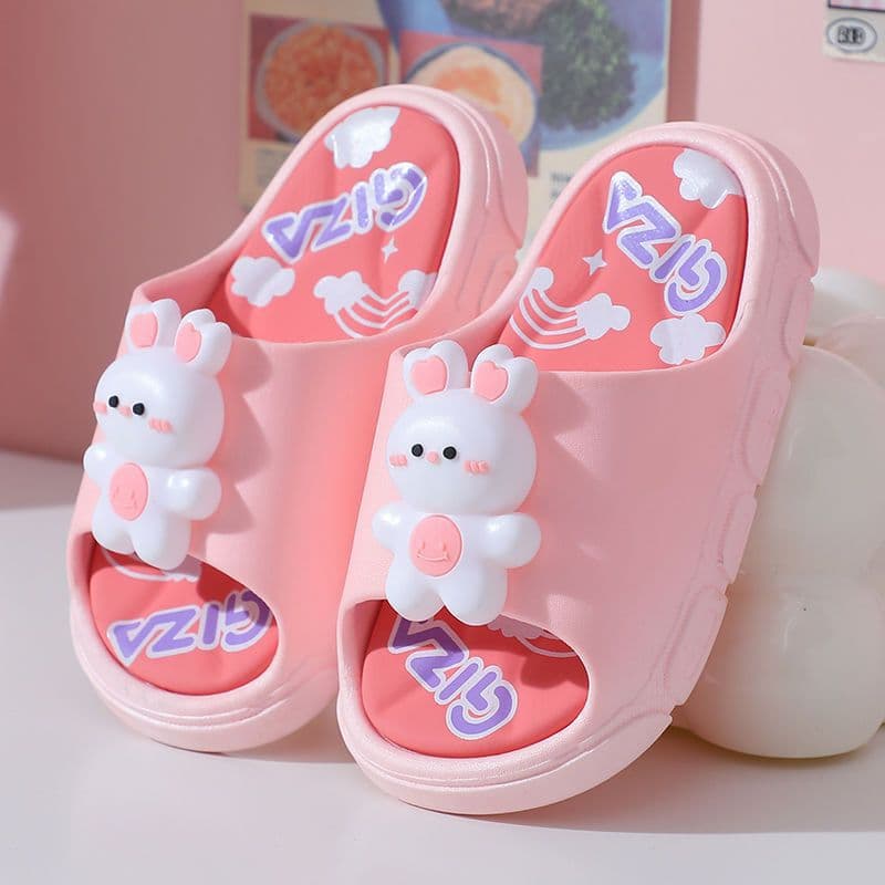 Children's Slippers Summer New Cartoon Girls Soft Cute Rabbit Slippers Home Soft Bottom Bathroom Anti-Slip Outerwear