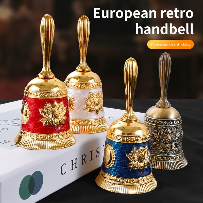 Unique and exquisite hand-cranked bells, retro copper bells for serving dishes, metal creative bells for the elderly, and school bells