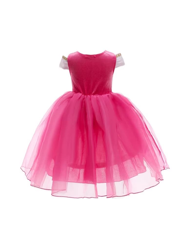2026 Children's Day Frozen Aurora Princess Short-Sleeve Dress Girls Tulle Fashionable Birthday Performance Dress