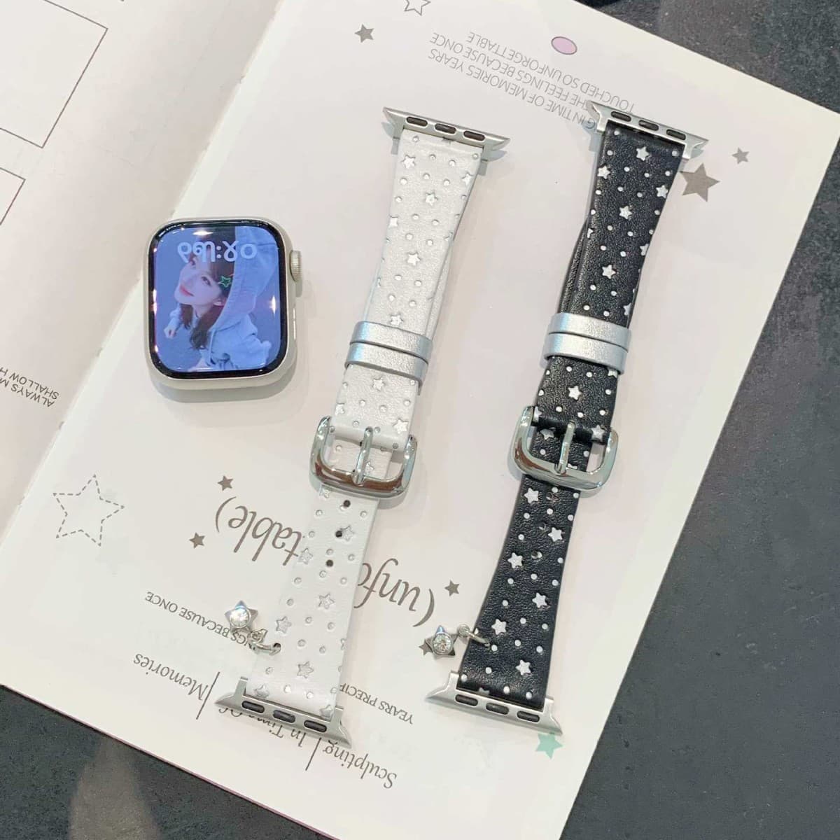 Korean star pendant watch strap suitable for Apple iwatch23456789S10 watch wristband apple watch strap