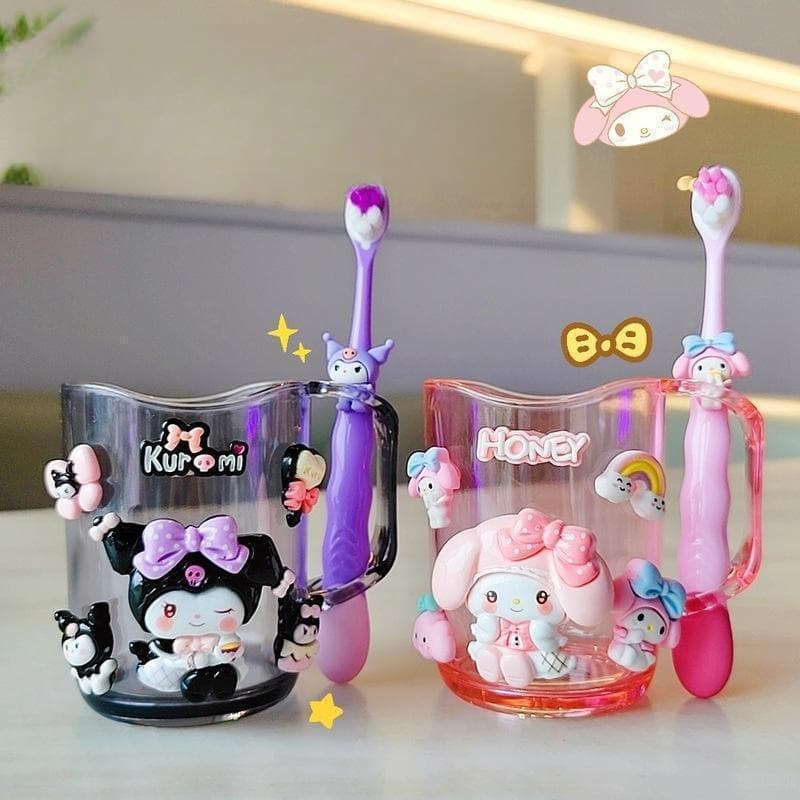 Bathroom Cup Set Toothbrush Holder Baby Children's Mouthwash Cup Tooth Mug Girl Kuromi Boy Toothbrushing Cup