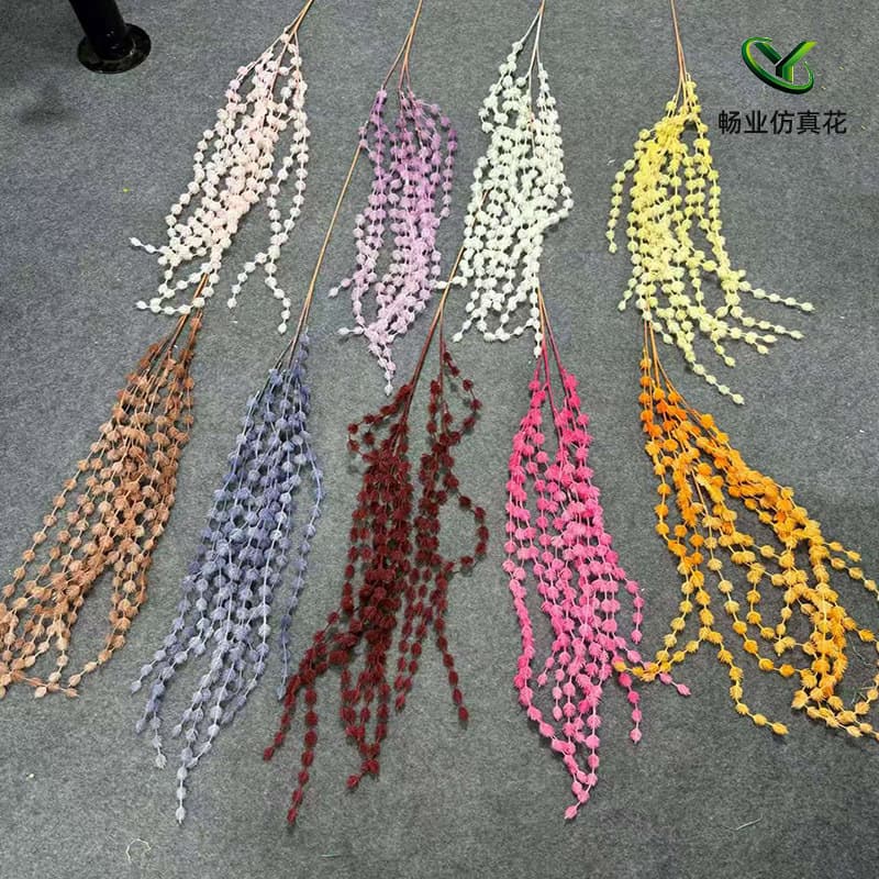 Simulated hanging foam lover's tears hanging rice European wedding hall ceiling decoration fake flowers hotel wall hanging long spike flowers