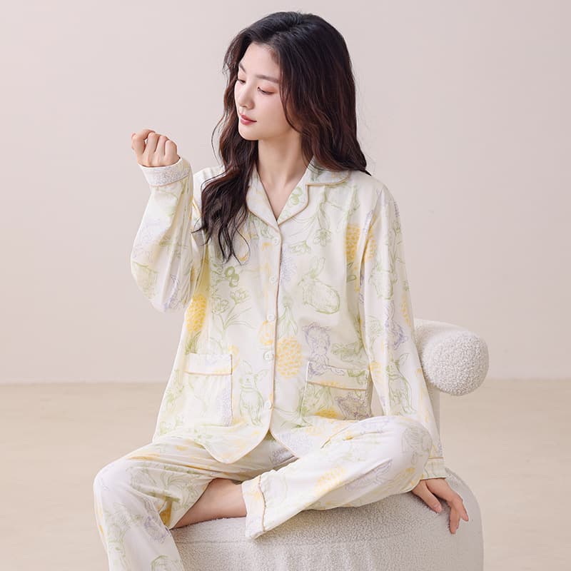 Cloud Cotton Summer Maternity Pajamas for Postpartum Breastfeeding, Lightweight for Spring and Autumn, Nursing Homewear Set