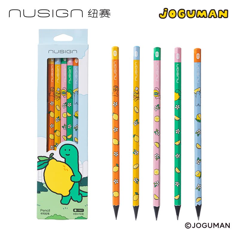 New Sai NS803-HBQ pencil Qiao Guman hexagonal pole 2B pencil student cartoon writing pencil black wood pencil