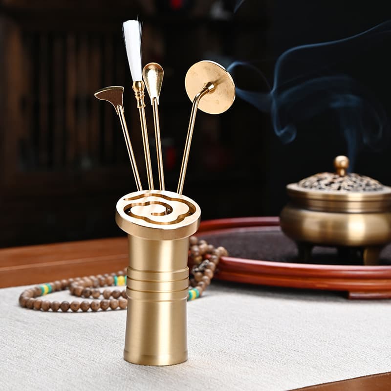 Brass incense seal wholesale incense tools entry set utensils incense shovel incense spoon incense ash press incense stick aromatherapy supplies