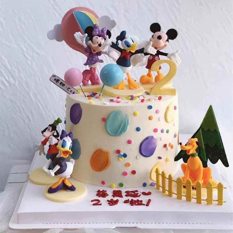 Mickey Mouse House Cake Decoration Mickey Minnie Donald Duck Mickey Mouse Children's Baby First Birthday Plug-In