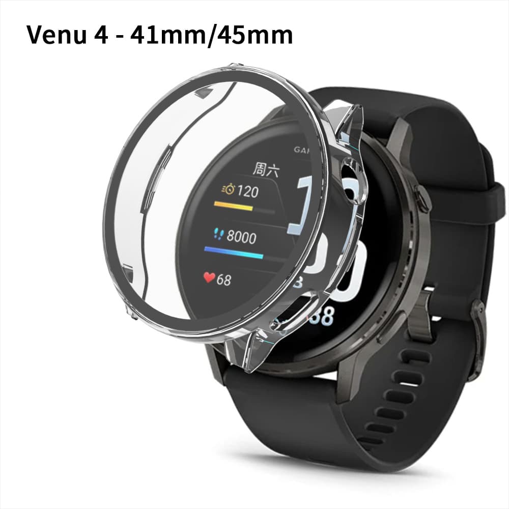 Compatible with Garmin Venu4 Protective Case Garmin Venu4 41/45mm PC+Tempered Glass
