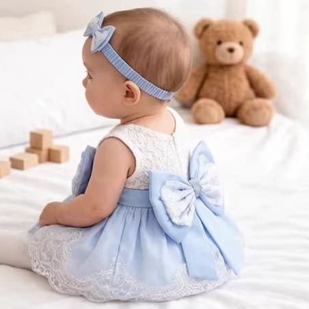 Cross-border New Girl Lace Color-block Baby First Birthday Princess Dress Performance Host Dress Wholesale