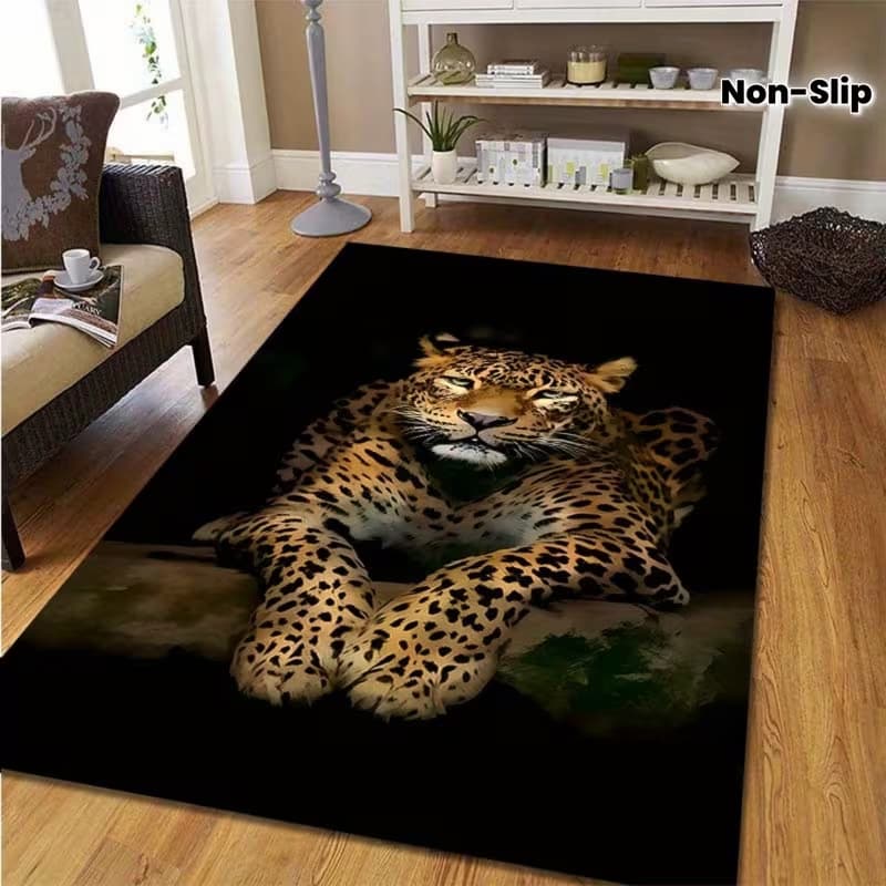 Cross-border wholesale crystal velvet carpet, stain-resistant and easy to clean, foot mat with simulated animal design, large-area full coverage living room carpet