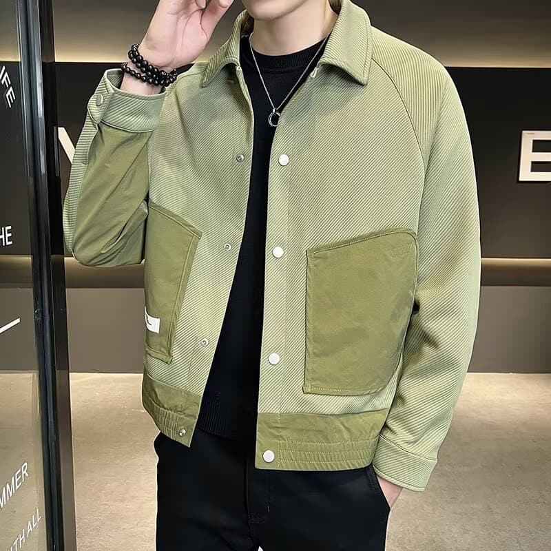 2025 Spring/Autumn Rogue-Style Jacket for Men, High-Street Streetwear Brand, Hong Kong Style, Japanese Harajuku Style, Korean Trendy Loose Fit Jacket