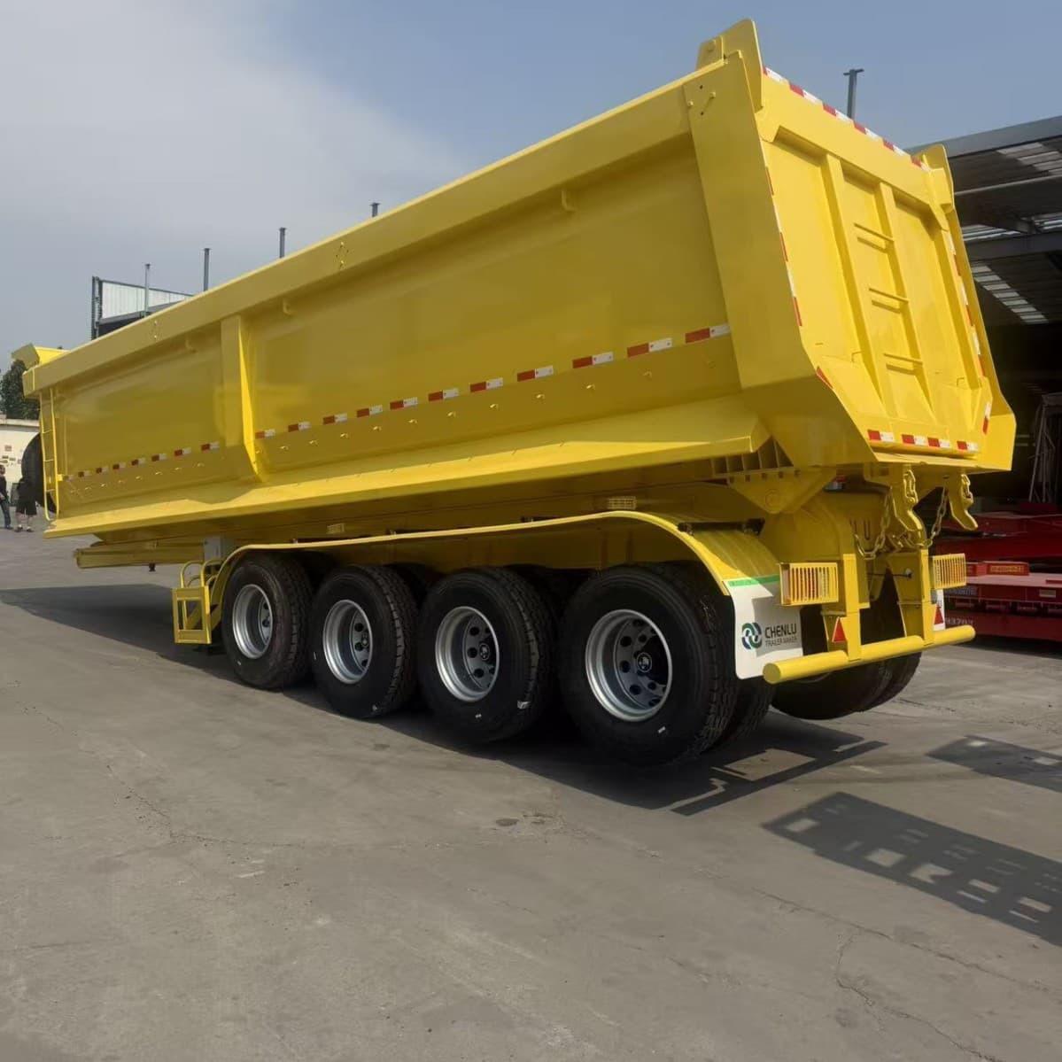 Manufacturer Supply Rear-Tip Semi-Trailer Front Lift Dump Truck 4-Axle Rear-Tip Dump Trailer Cross-Border Africa Central Asia