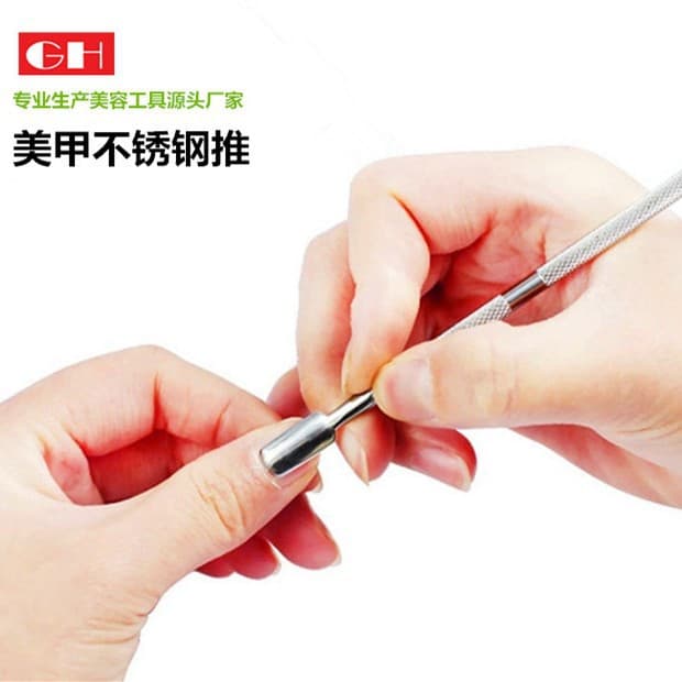Cross-border Nail Art Double-Ended Stainless Steel Cuticle Pusher Cuticle Remover Nail Care Tool Wholesale