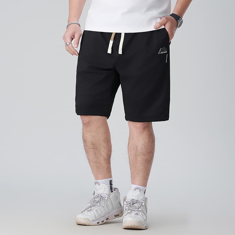 K2032 Plus Size Men's Fashionable Loose Shorts Summer Drawstring Casual Embroidered Plus Size Casual Five-Point Pants