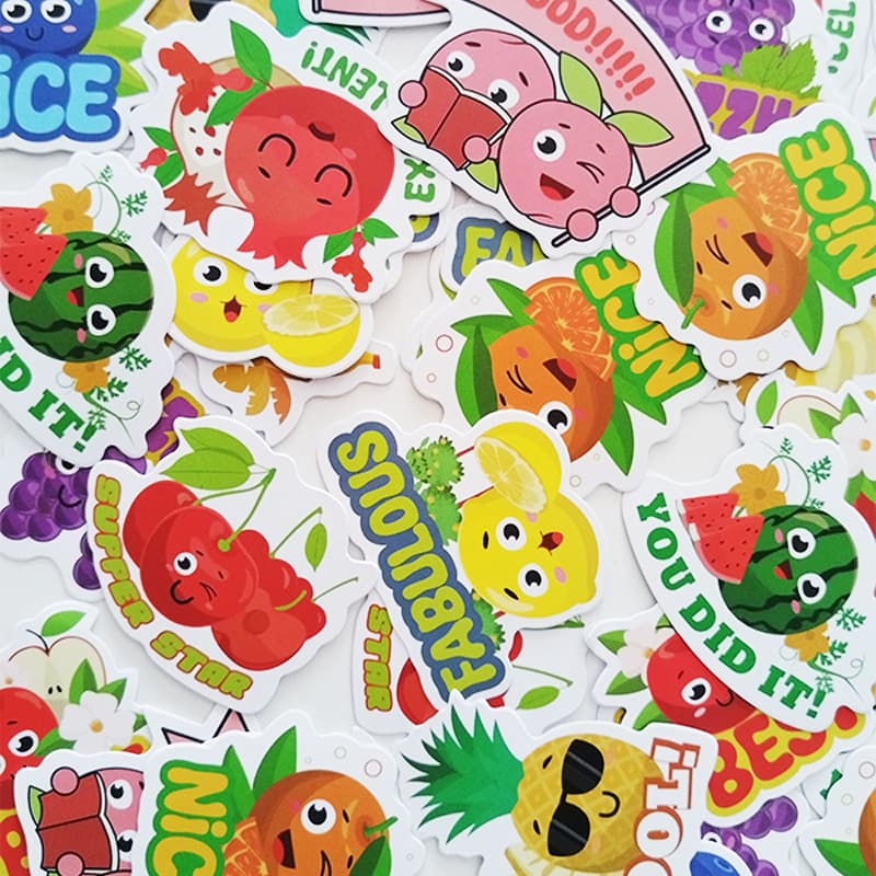 Cross-Border Hot Selling Cartoon Fruit Sticker, In Stock Scented Sticker, Scratch and Sniff Sticker, Scented Sticker, Cartoon Sticker
