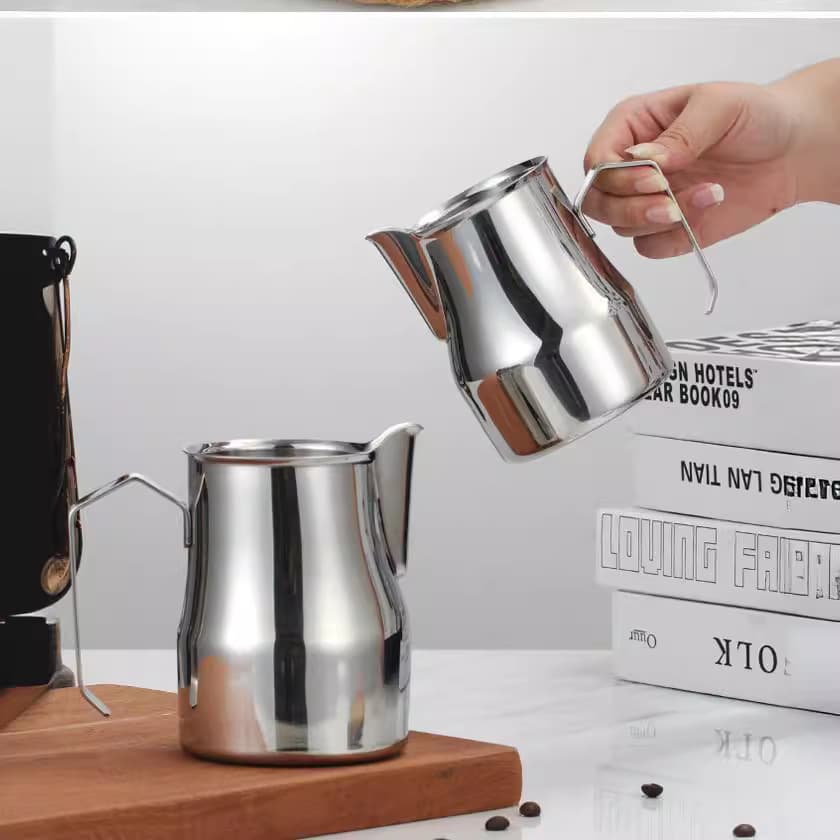 Factory Direct 304 Italian Latte Art Cup Stainless Steel Pointed Spout Milk Pitcher Coffee Frothing Cup 350ML