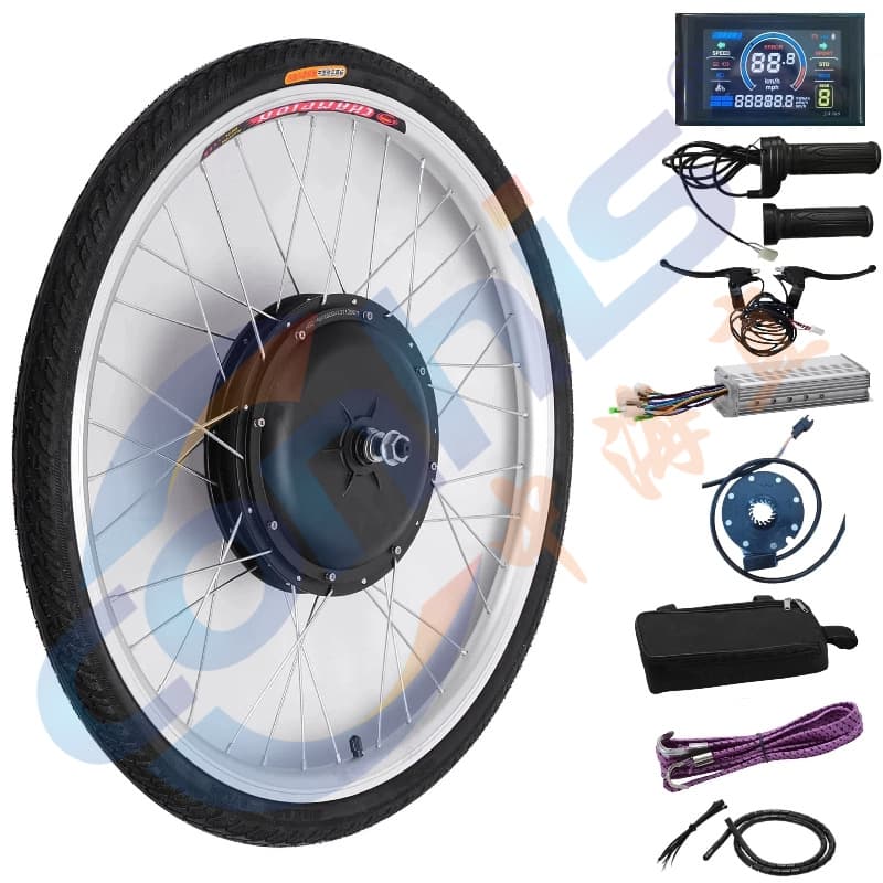 48V 1500W Electric Bicycle Conversion Kit with Color LCD Display, E-Bike Power Assist Modification DIY Kit