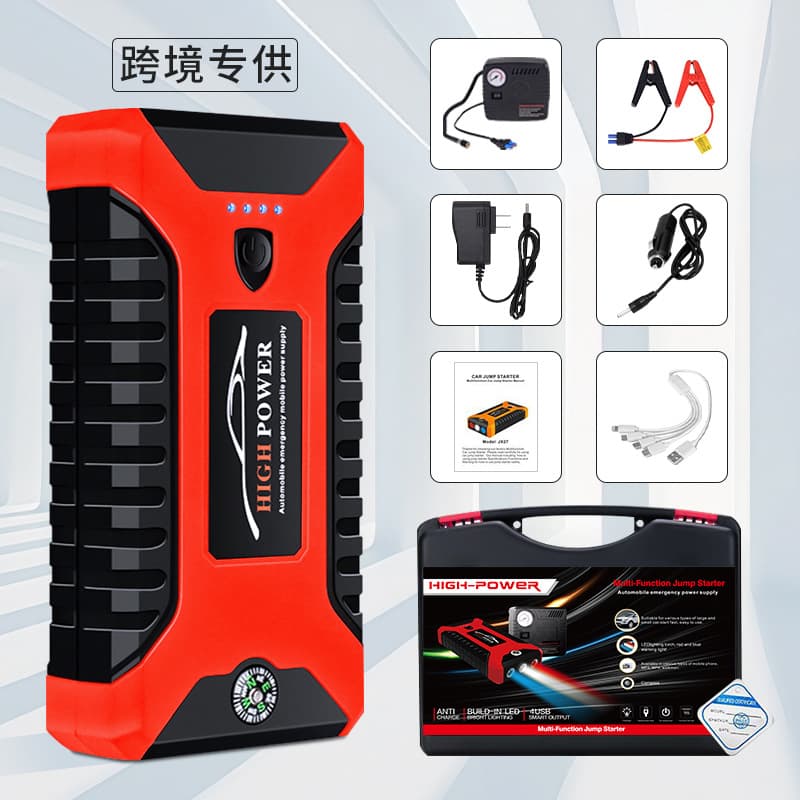 Car Emergency Jump Starter & Air Pump All-in-One 12V Power-On Multi-Function Ignition Start Rescue Tool