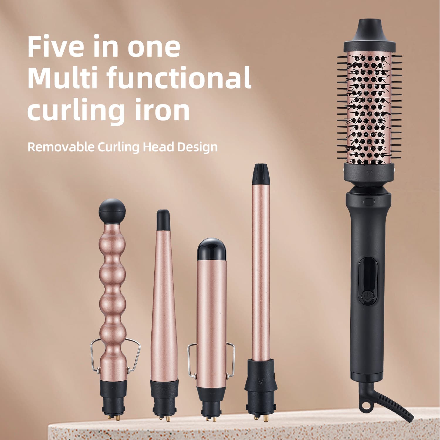TK Hot Selling Fluffy Comb Interchangeable Head All-in-One Curling Iron Large Wave Egg Roll Wand Three-Barrel Water Wave Curler Straightener