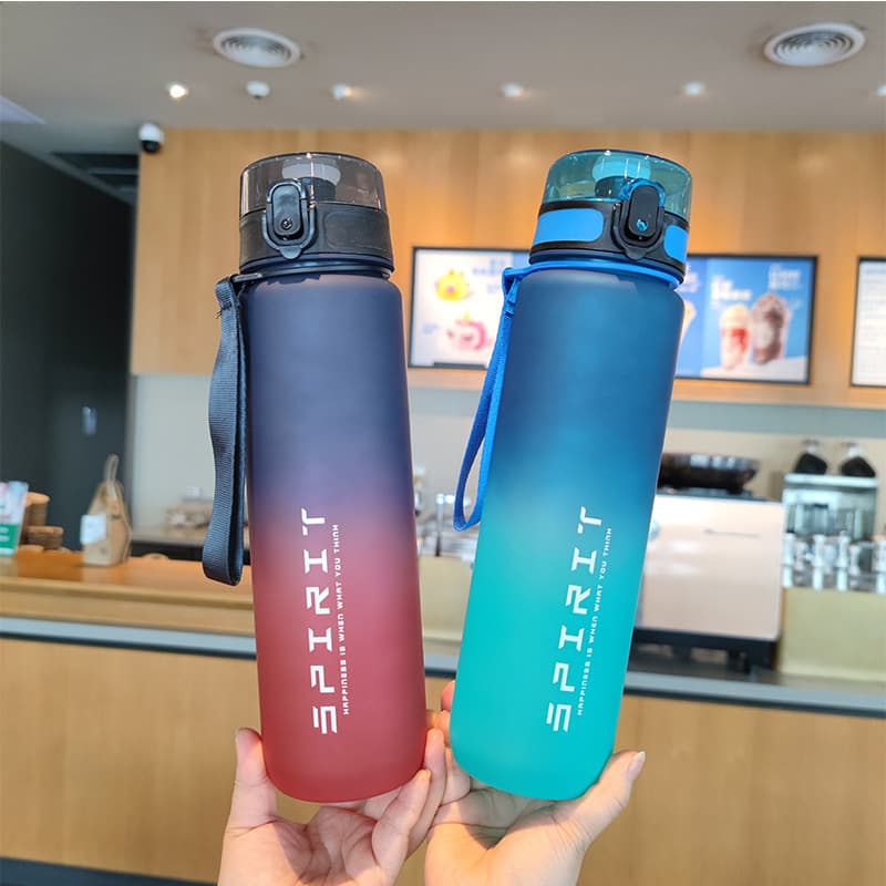 New Fashion Large Capacity Outdoor Frosted Plastic Cup Gradient Student Sports Portable Water Bottle Space Direct Drinking Cup