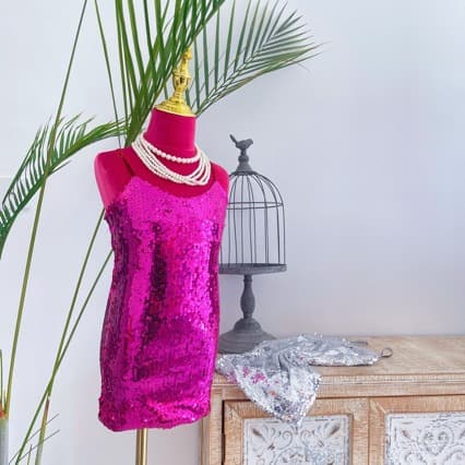 Vintage Girls Plus Size Sequined Sparkle Princess Tulle Dress with Spaghetti Straps