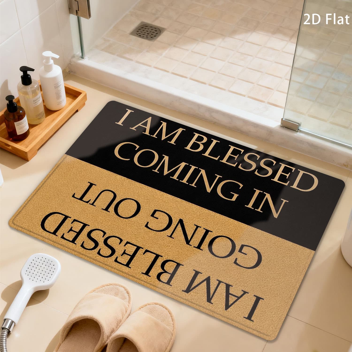 Cross-Border TEMU Bathroom Door Mat, Bedroom Entry Printed Rug, Water-Absorbent Anti-Slip Foot Mat, Drop Shipping