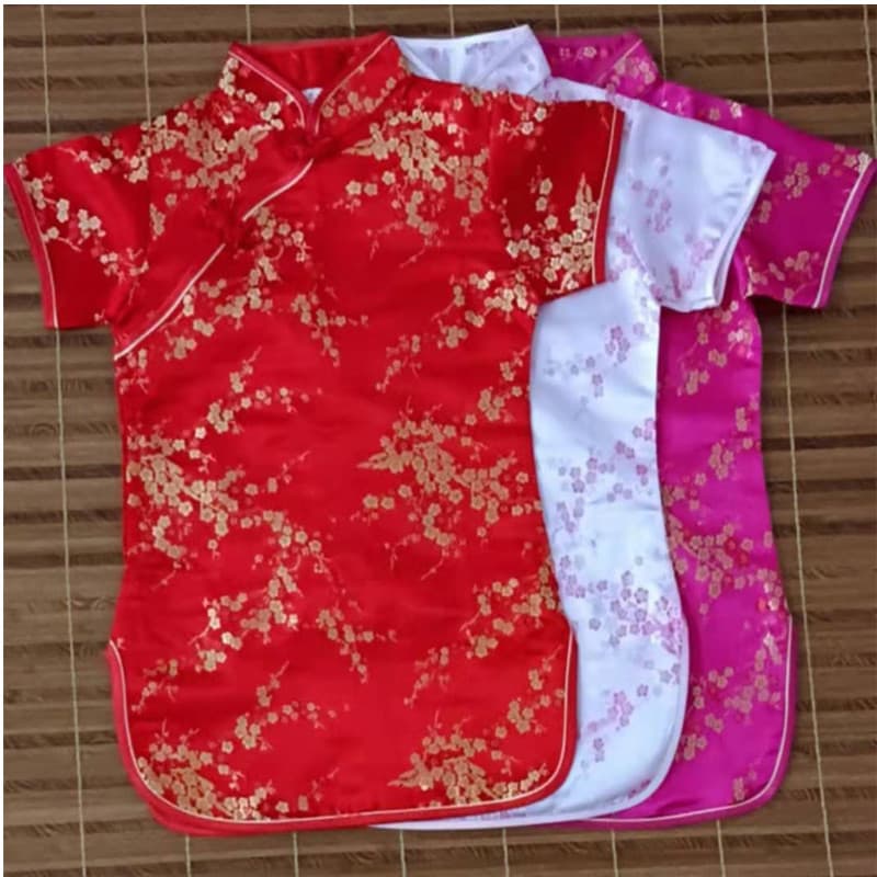 Children's Brocade Plum Blossom Cheongsam, Retro Photo Studio Costume, Export Girls' New Year Performance Dress