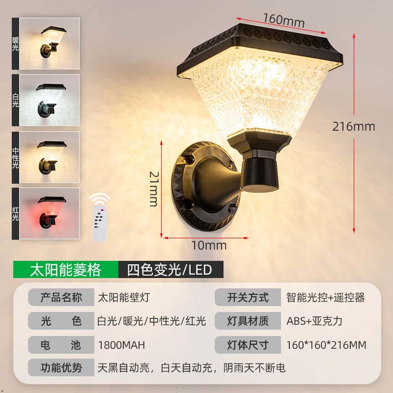 Outdoor Solar Post Cap Light for Fence, Home Gate Lighting, Wall Lamp, Garden Villa Ground Insert Light, Courtyard Light