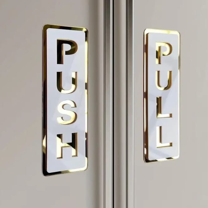 Cross-border Trade Push Pull Sign, Double-Layer Acrylic 3D for Indoor and Outdoor Use