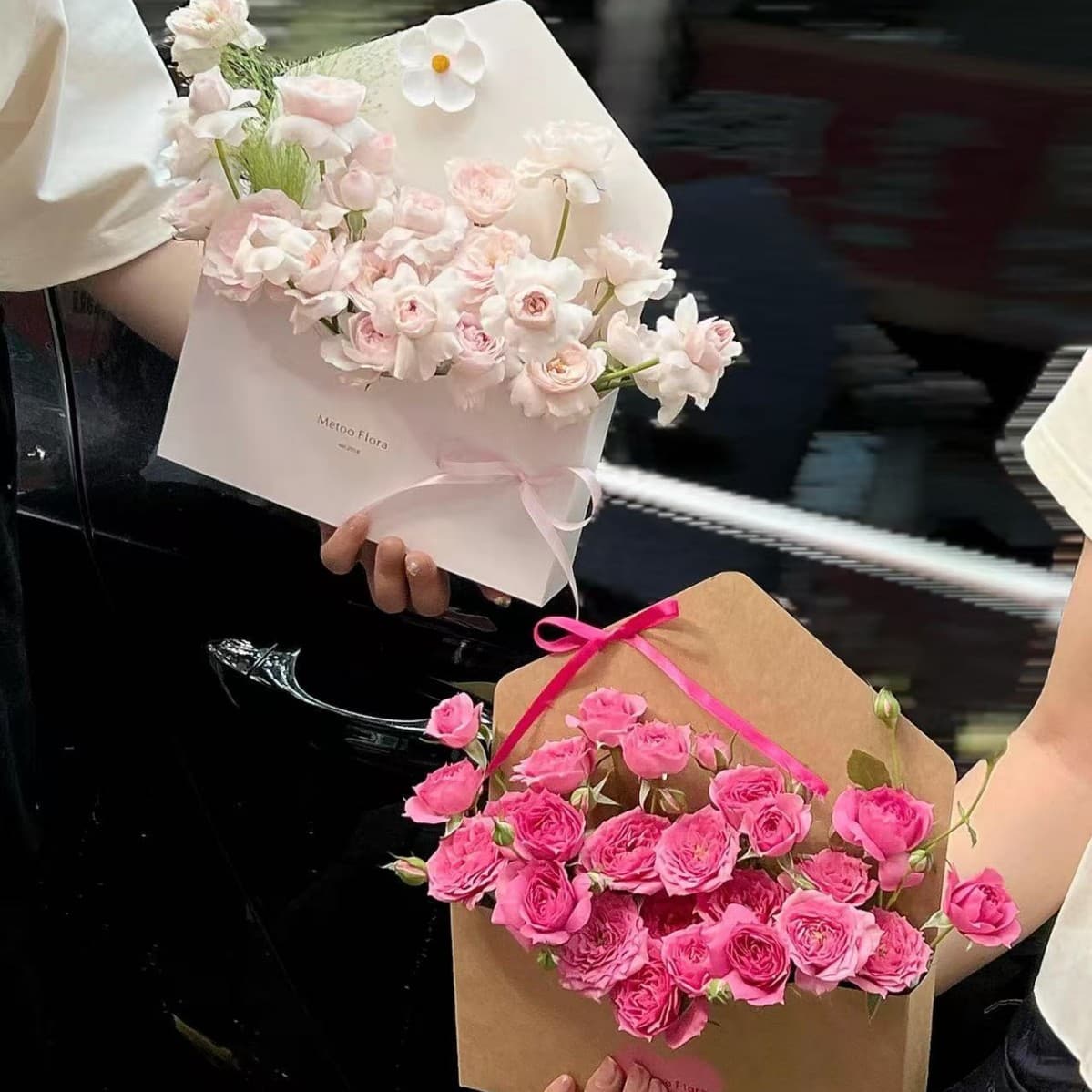 Brown Packing Paper Envelope Bouquet Packaging Box Foldable DIY Hand-Held Floral Flower Bouquet Flower Arrangement Empty Box Wholesale