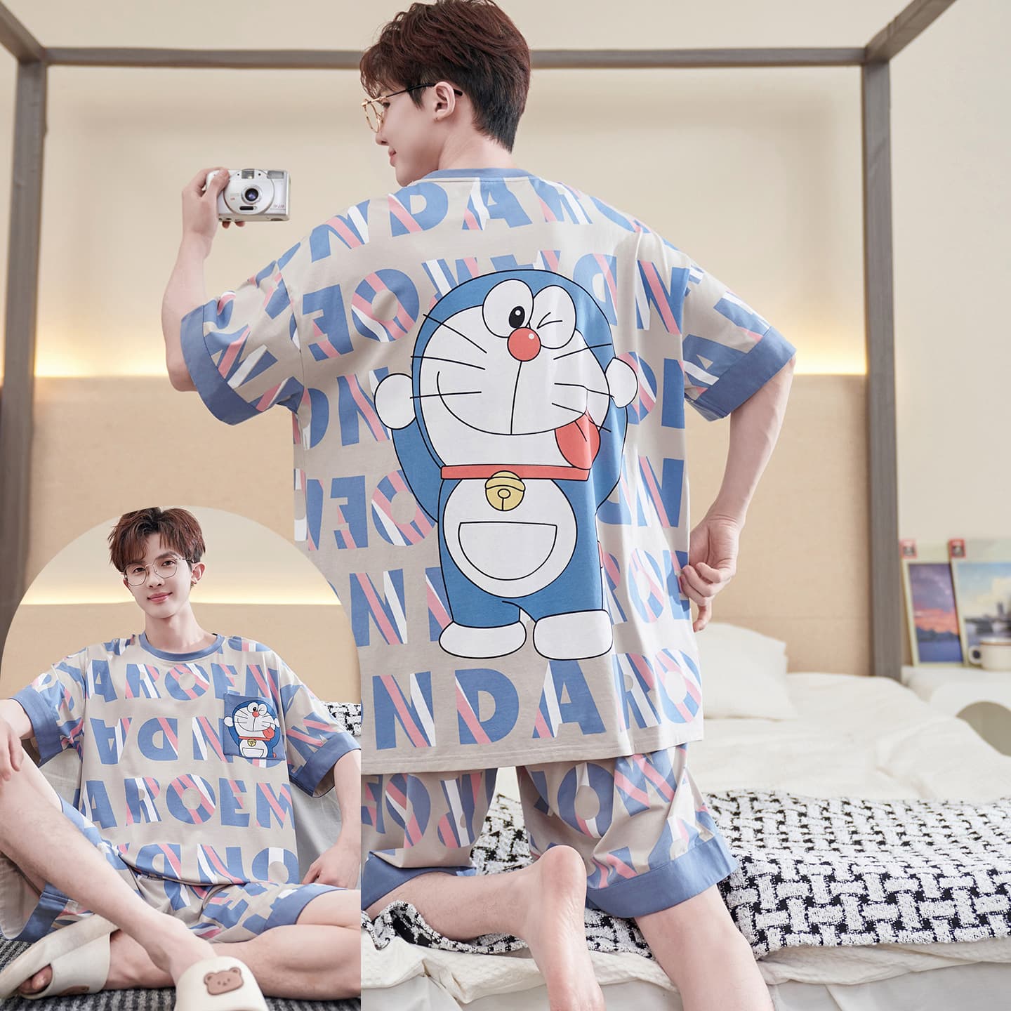 Modal Pajamas for Men 2026 New Summer Thin Ice Silk Short Sleeve Home Wear for Teens and Middle School Students