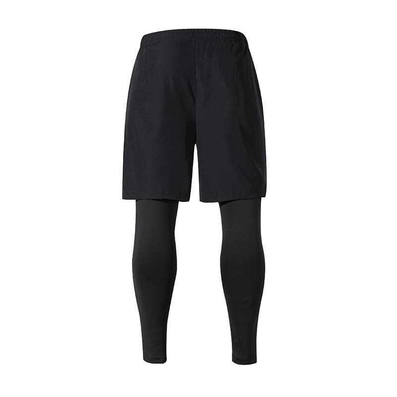 2026 New Fitness Sports Pants Quick-Dry Breathable Fake Two-Layer Tight Long Pants Summer Men's Casual Pants
