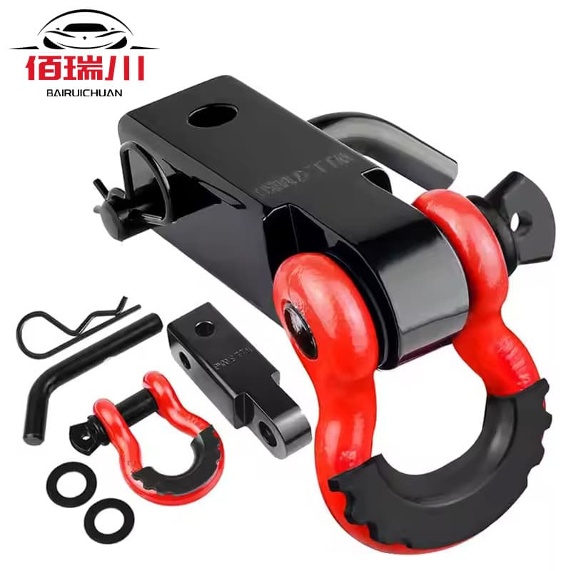 Trailer arm hook receiver 2" 45000 lb shackle trailer hook receiver 5/8" hook 3/4D ring