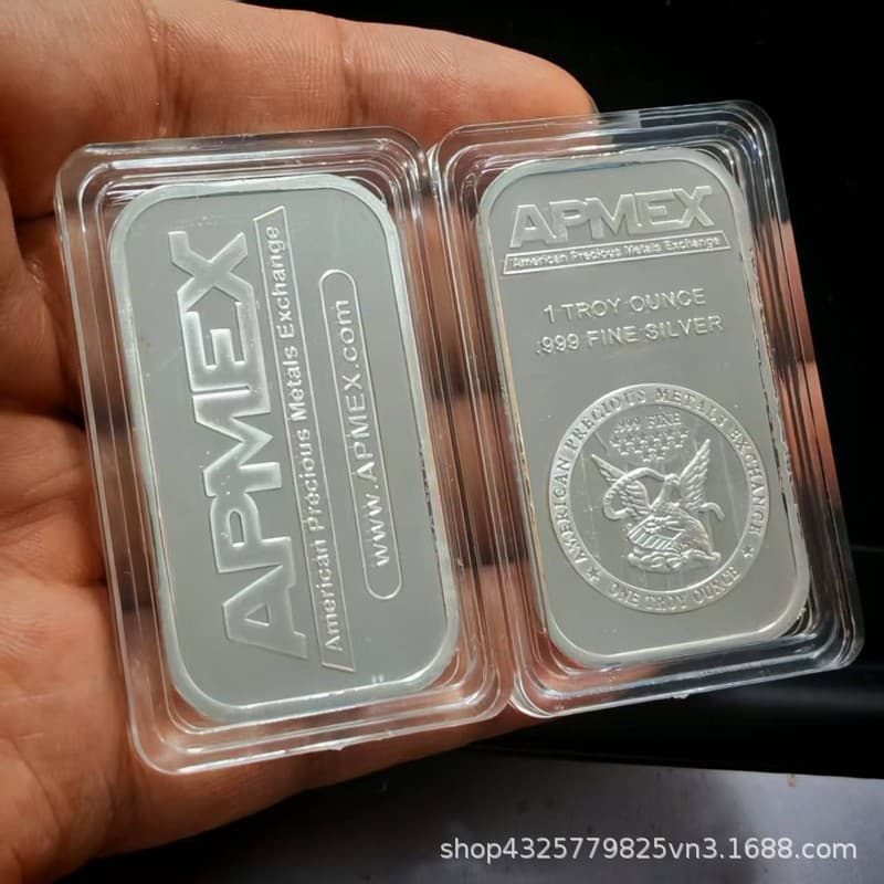 US Foreign Trade One Ounce Lion Silver Bar Scottsdale Silver Bar Commemorative Coin Zinc Alloy Silver-Plated Commemorative Coin