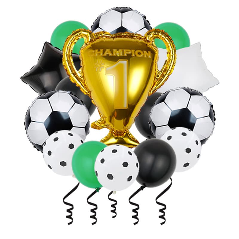 European Cup Football Theme Kids Birthday Party Decoration Trophy Balloon Combo Set Background Decor Supplies