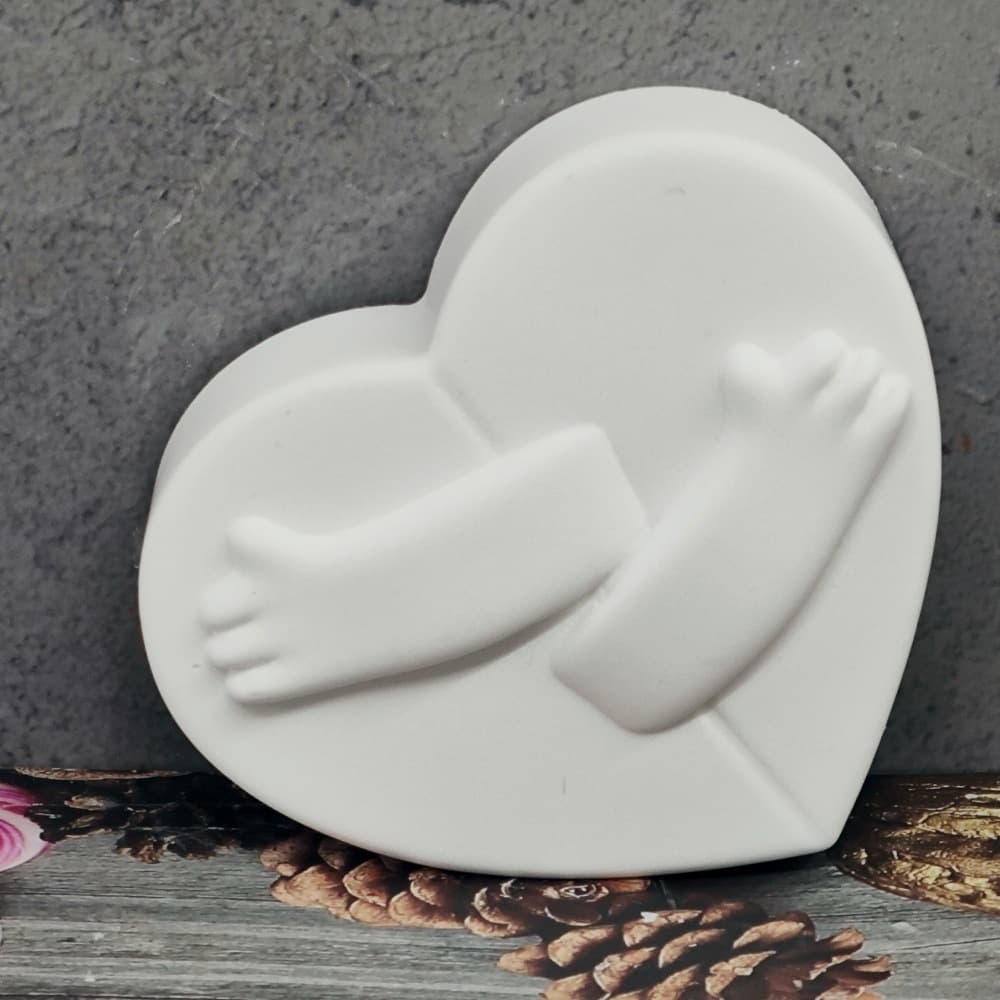 Z0224 Hugs Heart Soap Mold Desktop Decoration Cement Plaster Mold DIY Silicone Mold