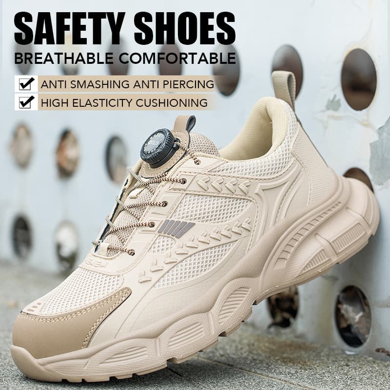 Breathable men's safety shoes, anti-impact and anti-puncture steel toe, lightweight and comfortable, safety protection for all-season work on construction sites, wholesale